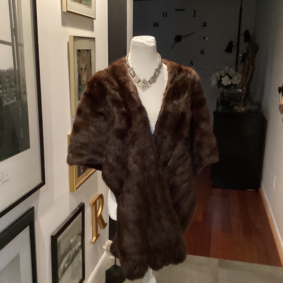 Vintage Elegant Brown Genuine Mink Stole RARE STUNNING. VINTAGE - Picture 8 of 8